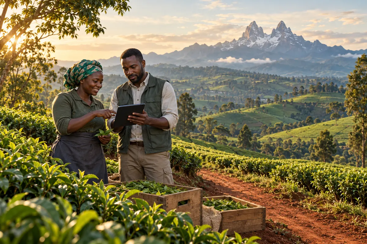 Illustration inspired by Kenya’s agricultural highlands and producers