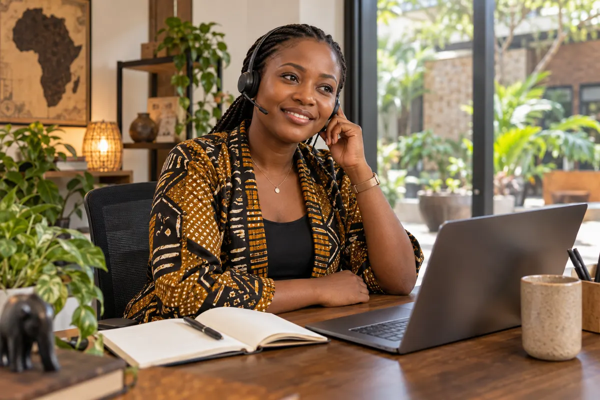 Illustration of a support professional listening to an enquiry